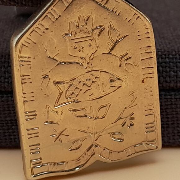 Chico's Long Pendant Necklace, Gold Bead Chain, Floral Fish Pendant, 39 Inches - Picture 3 of 11